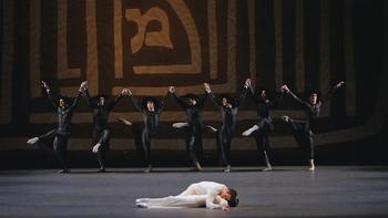 Jennifer Ringer, Benjamin Millepied and company in <em>Dybbuk</em>, choreographed by Jerome Robbins